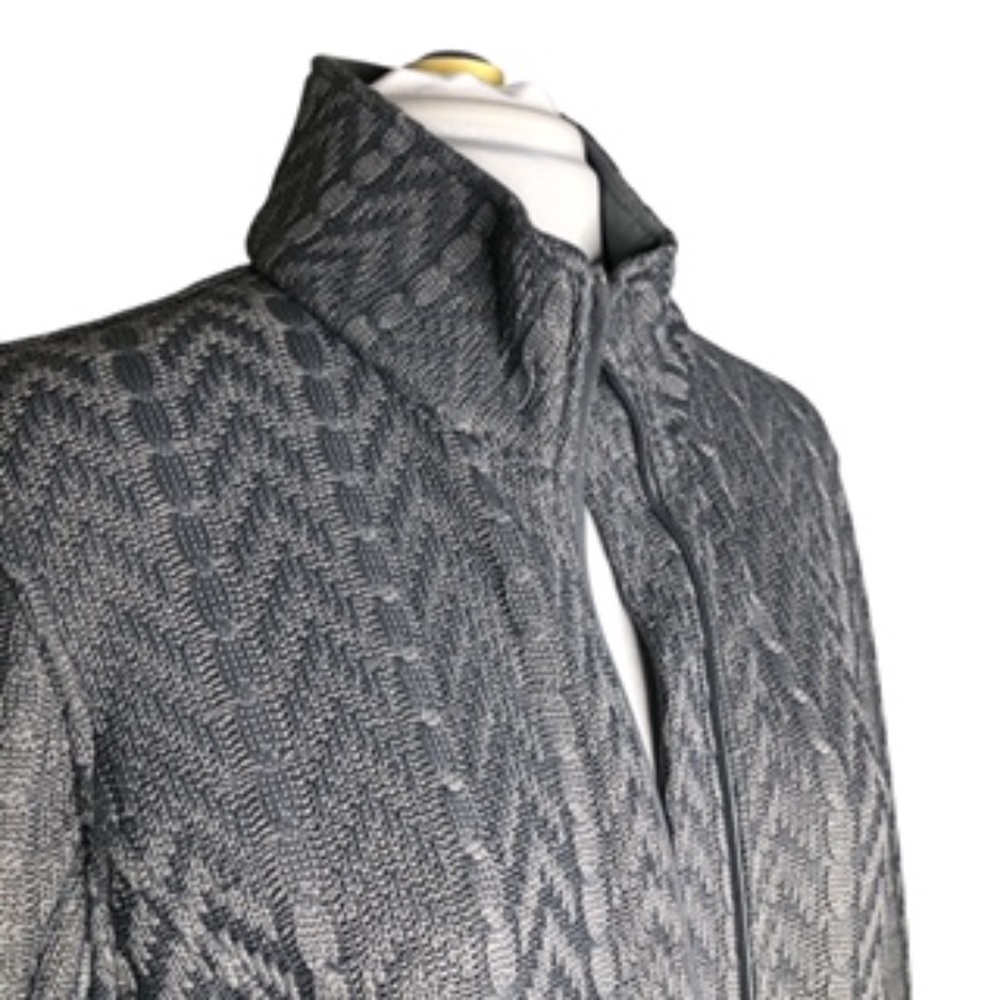 NWOT Boston Traders Full Zip Gray Textured Mock Neckline Heavy Jacket Size L - Picture 2 of 8